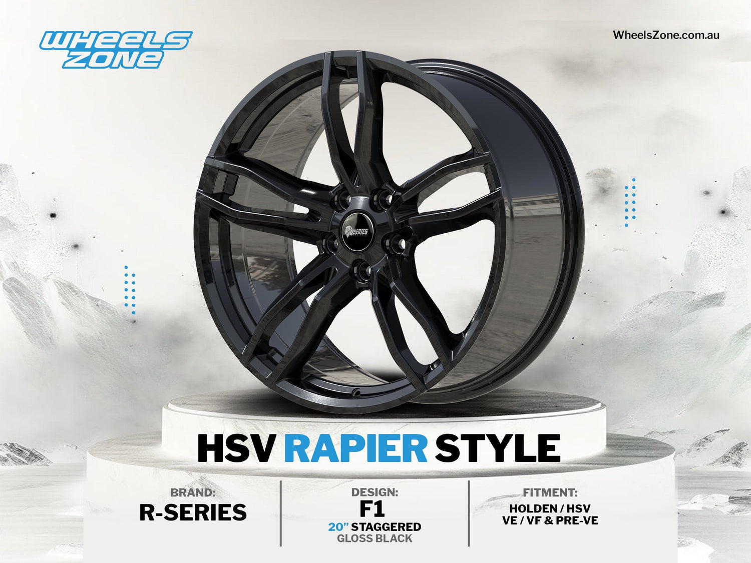 F1 black wheel HSV rapier style