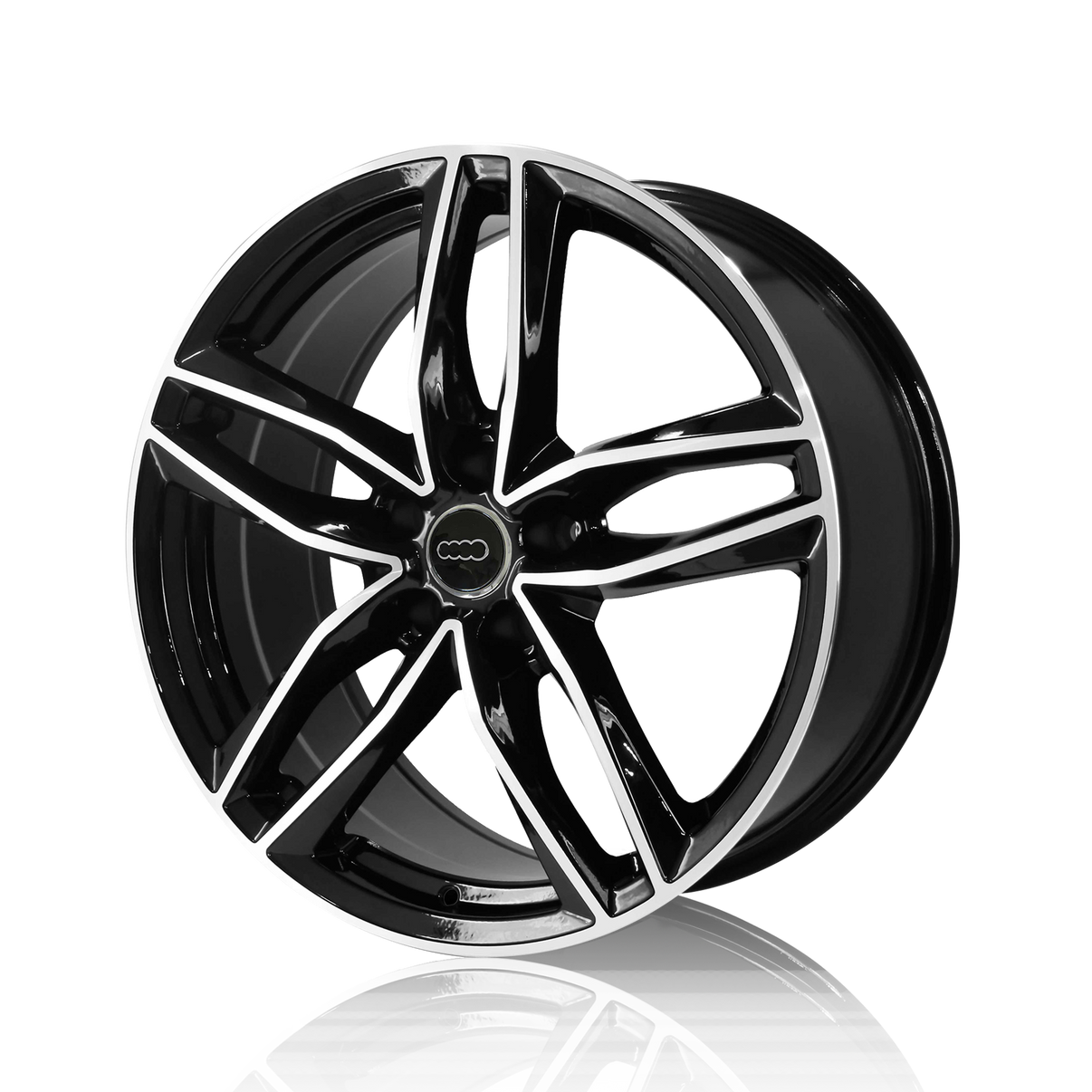AUDI 19 inch Reproduction Wheels Gloss Black  Machined Face AV282