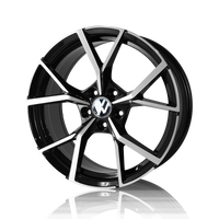VW 19 inch Reproduction Wheels Gloss Black  Machined Face AV108
