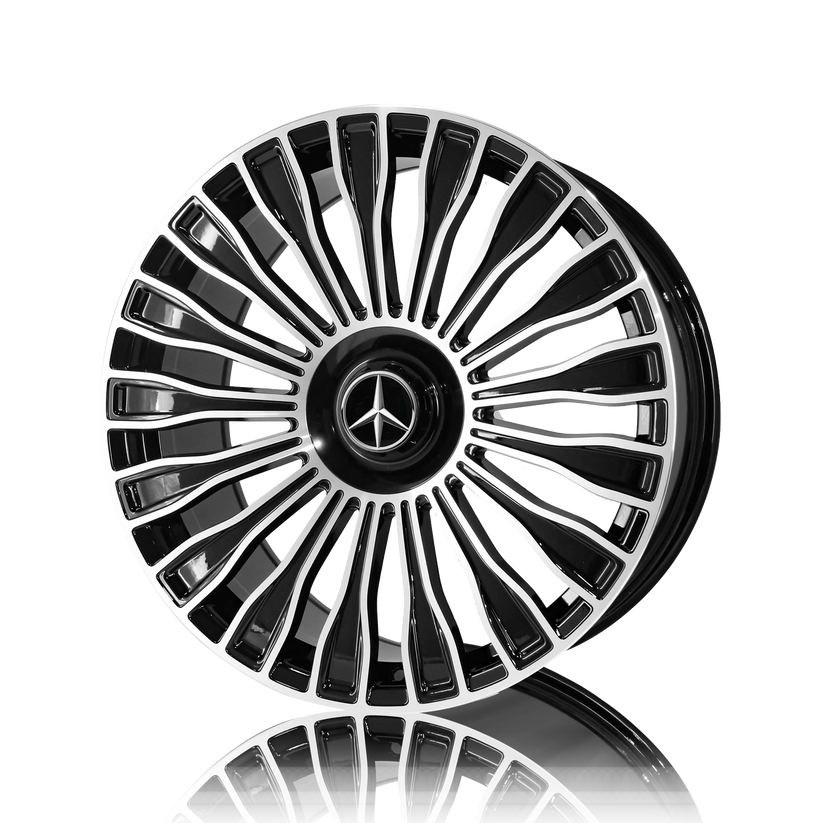 Mercedes/AMG 20 inch Reproduction Wheels Gloss Black Machined Face MC8 ...