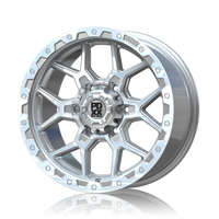 PDXX 17 inch Offroad 4X4 Wheels Silver W/ Machined Ring ROCK