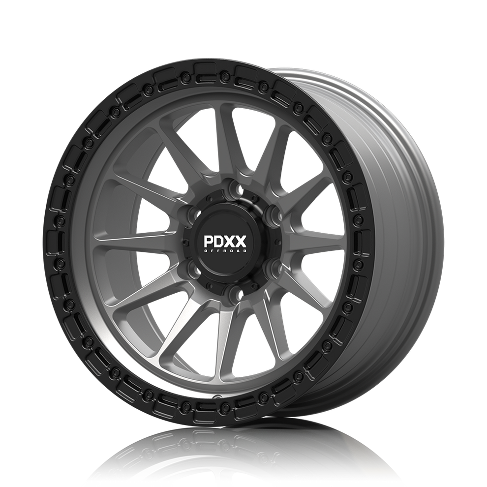 PDXX 17 inch Offroad 4X4 Wheels Satin Grey w/ Black Machined Ring SAND ...