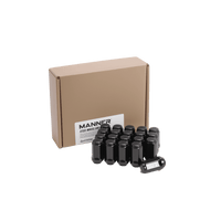 Acorn Lug Nuts 1/2", 19mm Hex, Steel, Black - 20 Pcs Pack