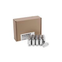 Acorn Lug Nuts 1/2", 19mm Hex, Steel, Length 45mm Chrome - 20 Pcs Pack